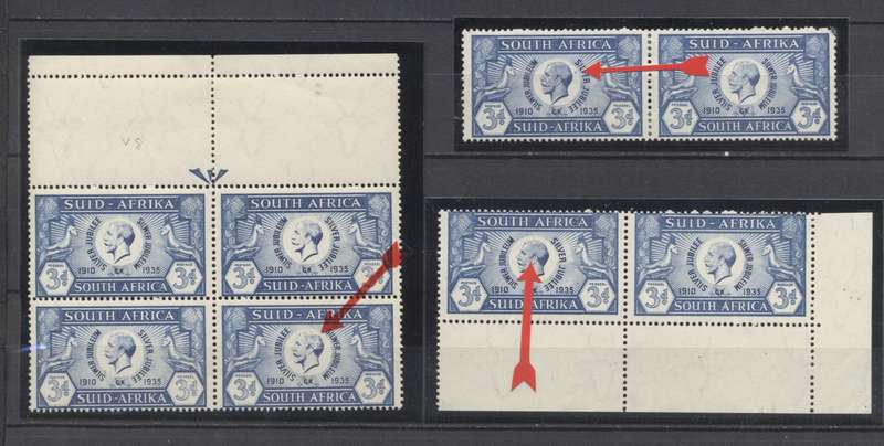 1935 KGV Silver Jubilee 3d Varieties - Fresh MLH/MNH ! - see scans