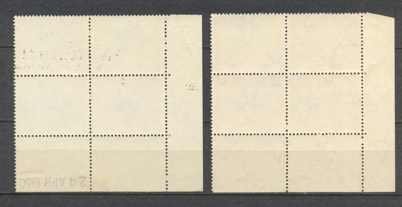 1947 CC 120 2s6d Superb corner blocks - MLH in margin - see scans
