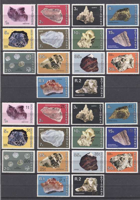 Botswana Minerals 1974 & 1976 Superb Unmounted sets