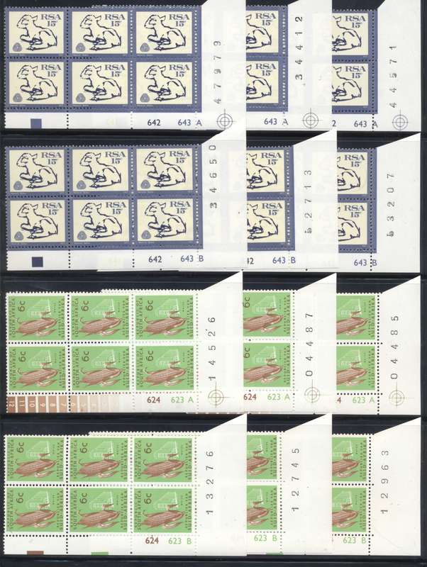 RSA 1st Definitives 30 x various superb controls in A & B - see 3 scans