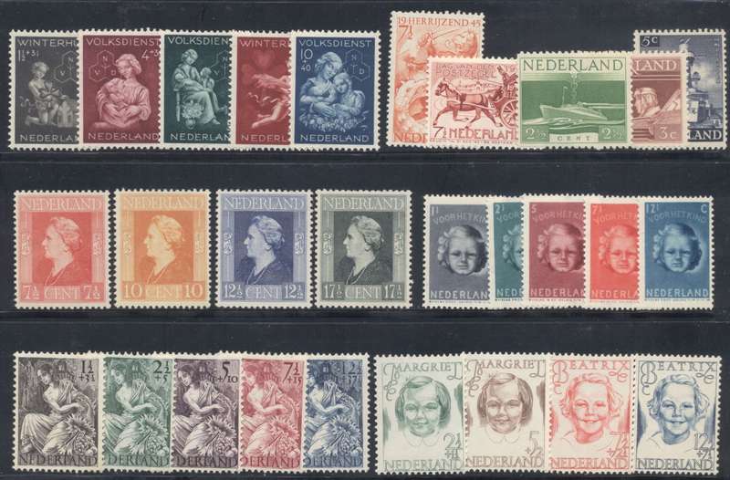 Netherlands 1941 to 1946 Selection of sets & part sets - Fill some Gaps ! Fresh MLH