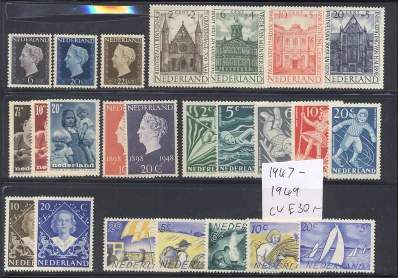 Netherlands 1947 to 1949 Selection of sets & part sets - Fill some Gaps ! Fresh MLH