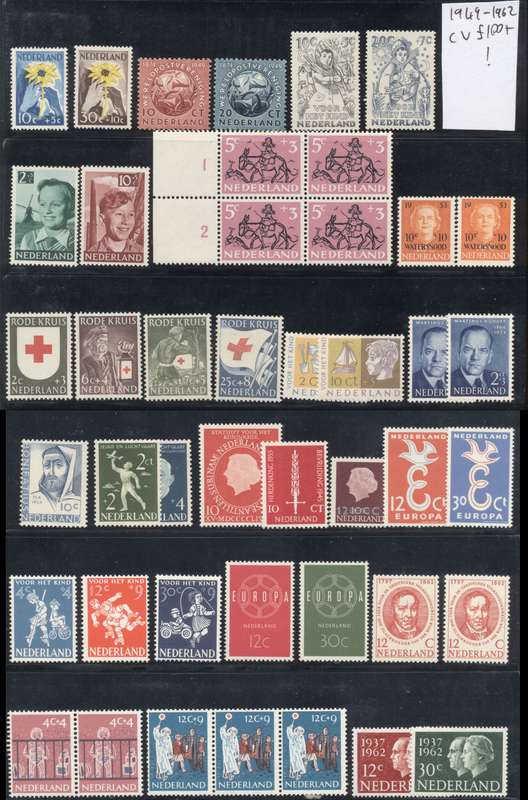 Netherlands 1949 to 1962 Selection  - Fill some Gaps ! Fresh MLH/MNH - CV 100 Pounds +
