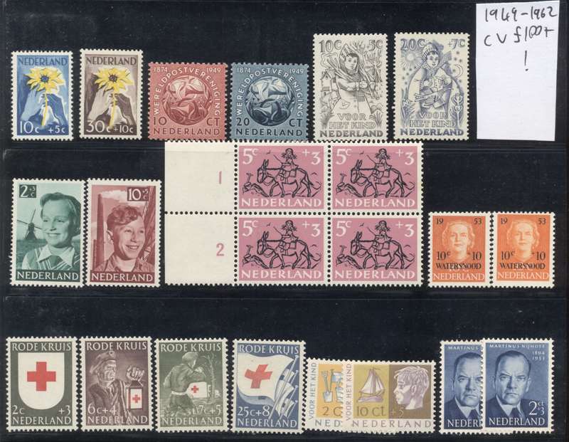 Netherlands 1949 to 1962 Selection  - Fill some Gaps ! Fresh MLH/MNH - CV 100 Pounds +