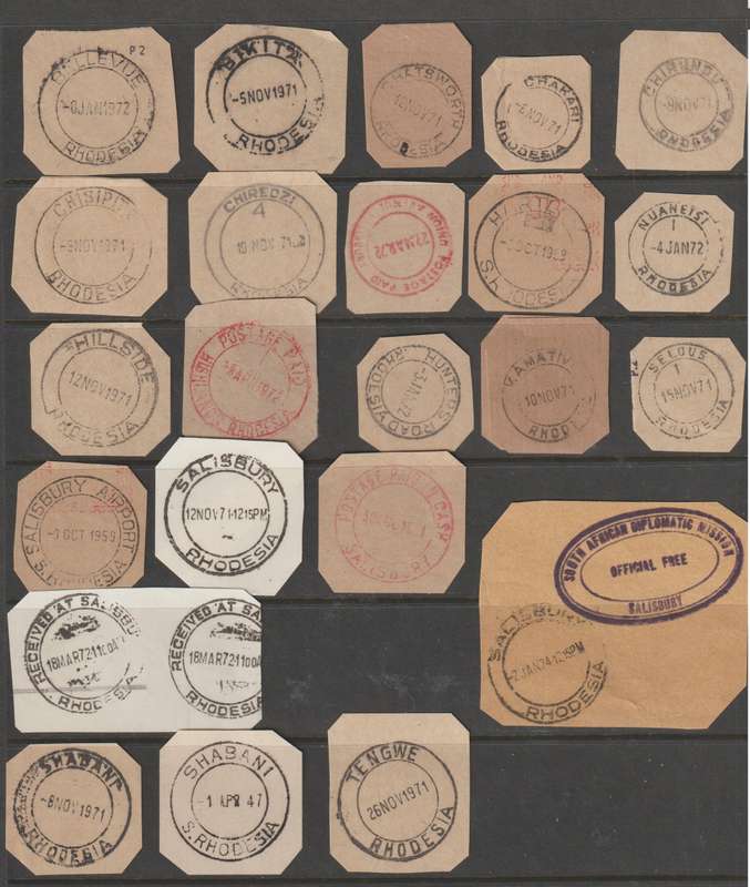 Rhodesia & Rhodesia Mine post marks. Great Lot, See Scans.