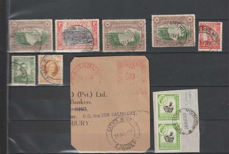 Rhodesia & Rhodesia Mine post marks. Great Lot, See Scans.