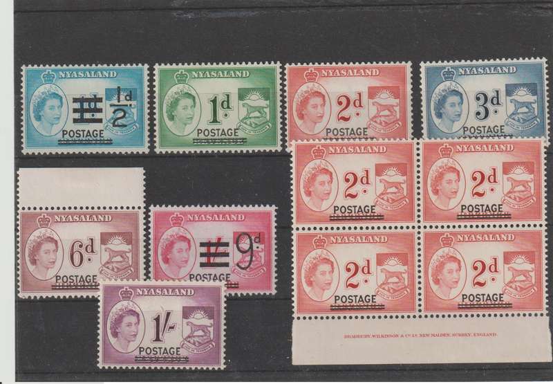 Nayasaland 1908 -1963 Selection Good CV. See Scans !!!