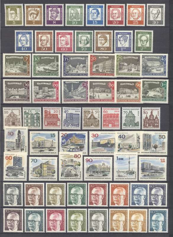 Deutches Bund Berlin Definitives / larger full sets All superb Unmounted