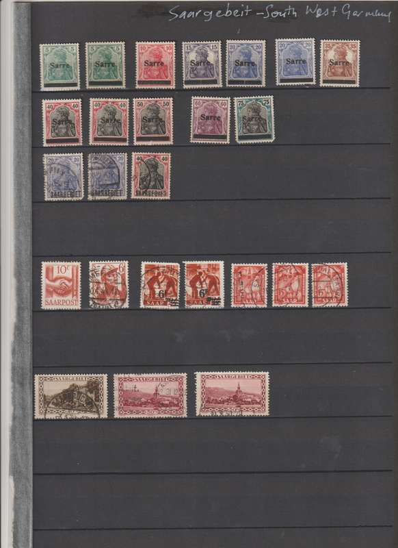 Germany Saargebeit - Southwestern Germany Stamp Selection