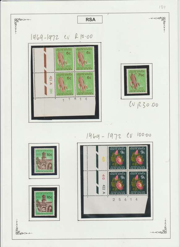 RSA 1961 - 1974 Singles, Control Blocks, Varieties, Printing errors. High CV. See Scans.