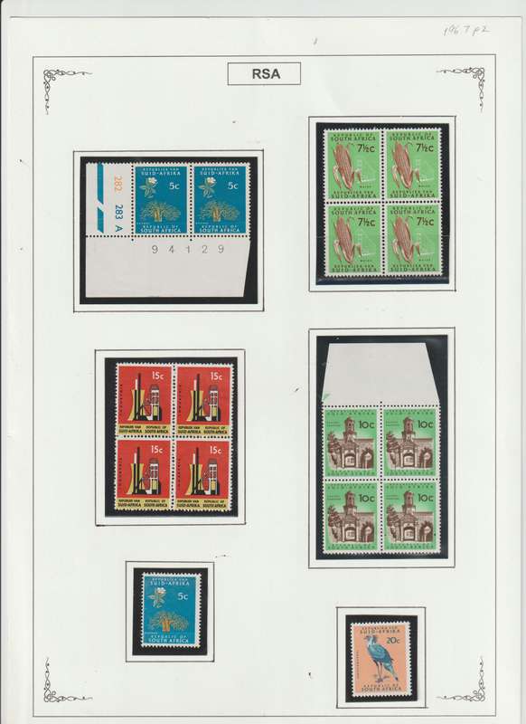 RSA 1961 - 1974 Singles, Control Blocks, Varieties, Printing errors. High CV. See Scans.