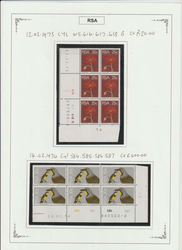 RSA 1961 - 1974 Singles, Control Blocks, Varieties, Printing errors. High CV. See Scans.