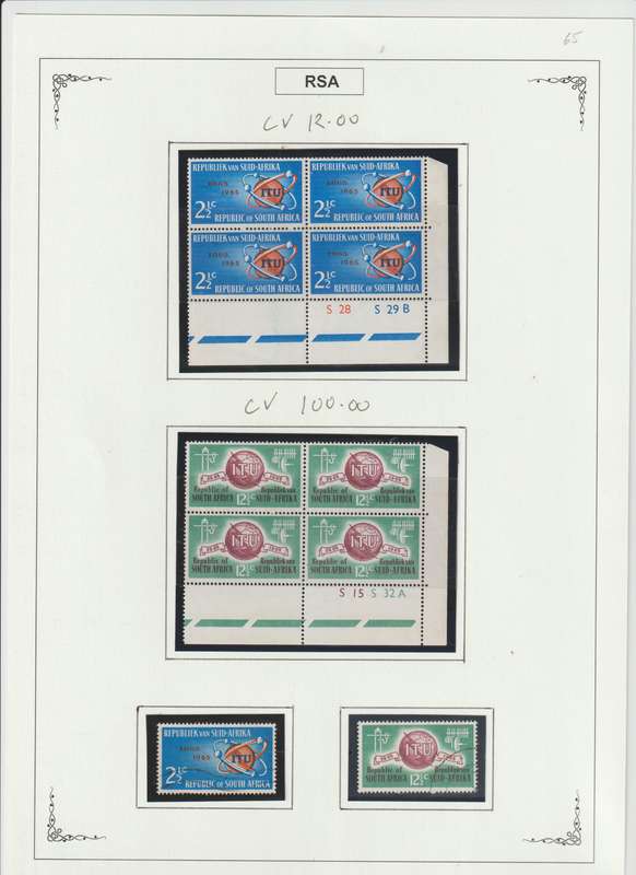 RSA 1961 - 1974 Singles, Control Blocks, Varieties, Printing errors. High CV. See Scans.