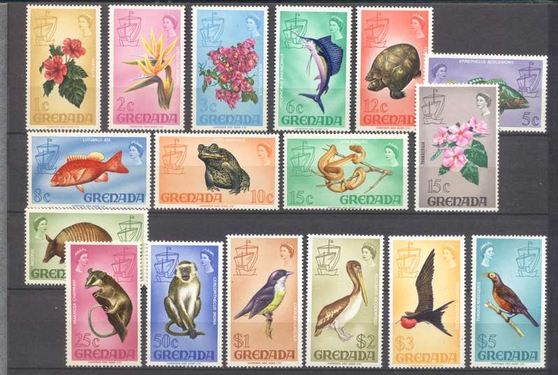 Grenada Wildlife definitives selection - various overprints - MLH