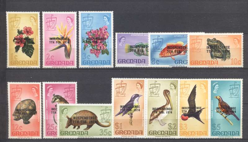 Grenada Wildlife definitives selection - various overprints - MLH