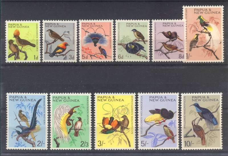 Papua & New Guinea 1964 Birds full set of 11 - superb unmounted