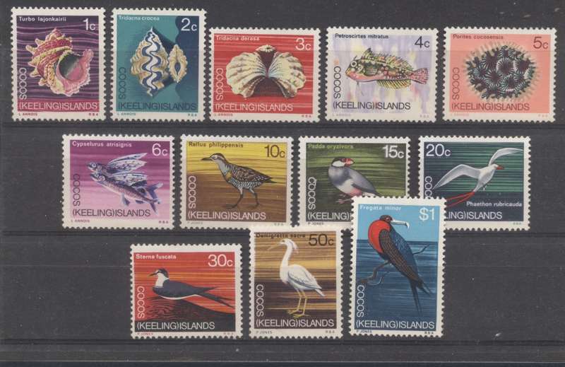 Cocos Keeling Islands 1969 Birds full set of 12 - Superb unmounted