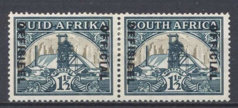 1935 CC26a 1 1/2 d Official Pair - Bright Gold - Fresh MLH - CV R 900