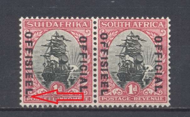 1930 CC 13c 1d Official Pair with 'Stop after offisieel' Variety - Superb Unmounted - CV R 1300
