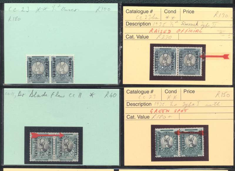 Union 1d selection of flaws & Varieties - UMM/MLH see scans for descriptions