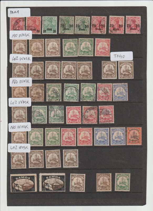 Germany colonial Post Offices, Countries, Islands on 3 pages. High CV