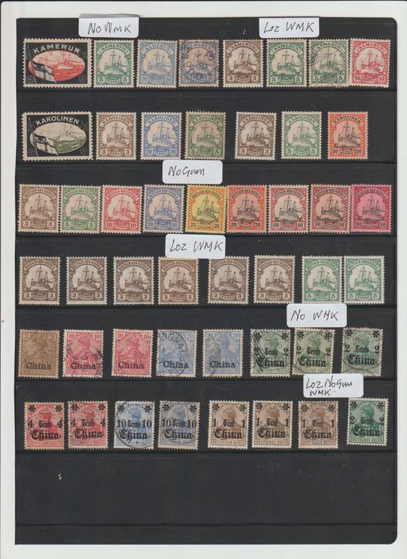 Germany colonial Post Offices, Countries, Islands on 3 pages. High CV