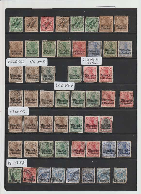 Germany colonial Post Offices, Countries, Islands on 3 pages. High CV