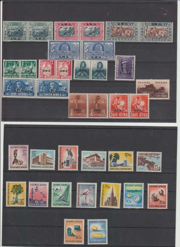 SWA 1938 - 1974 Selection on 4 stock cards. High CV. See Scans!!!