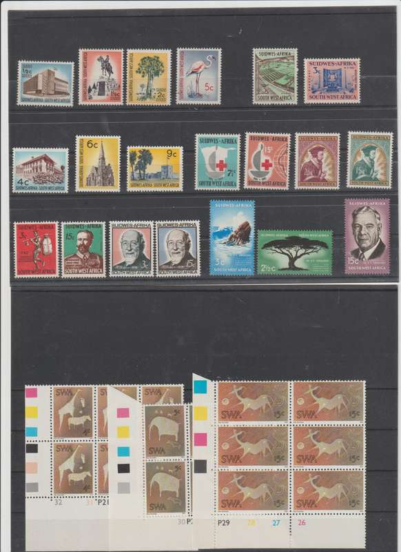SWA 1938 - 1974 Selection on 4 stock cards. High CV. See Scans!!!