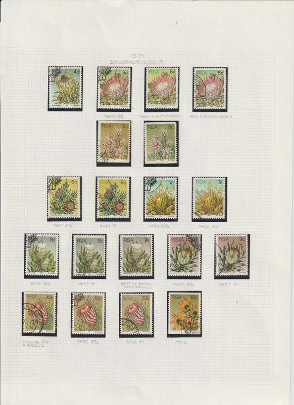 RSA 1977 3RD Definitive issue, Singles, Varieties. See Scans!!!