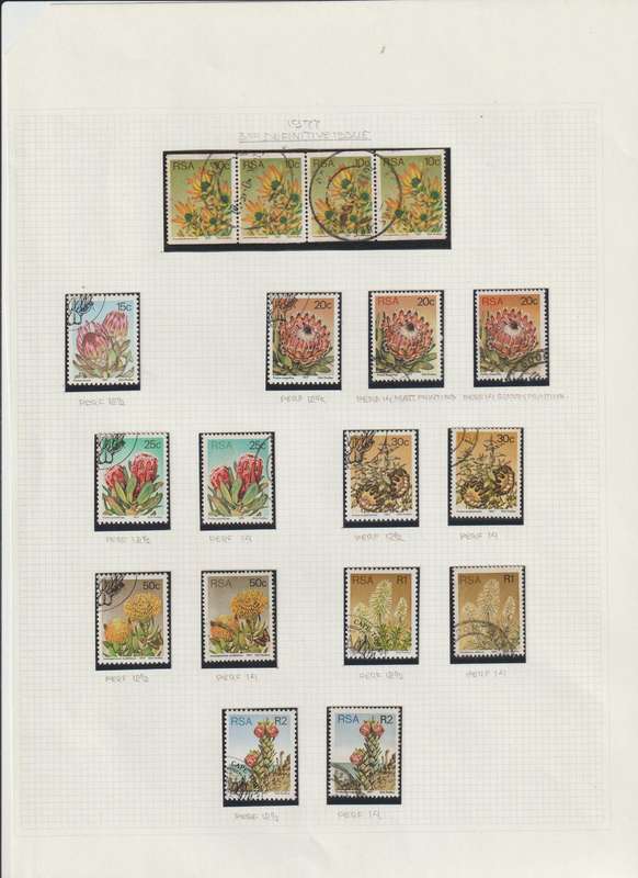 RSA 1977 3RD Definitive issue, Singles, Varieties. See Scans!!!