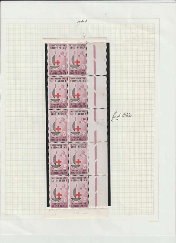 RSA 1963 -1964 Red Cross centenary, Nursing 50 th Anniversary Blocks, Errors. Great Grouping !