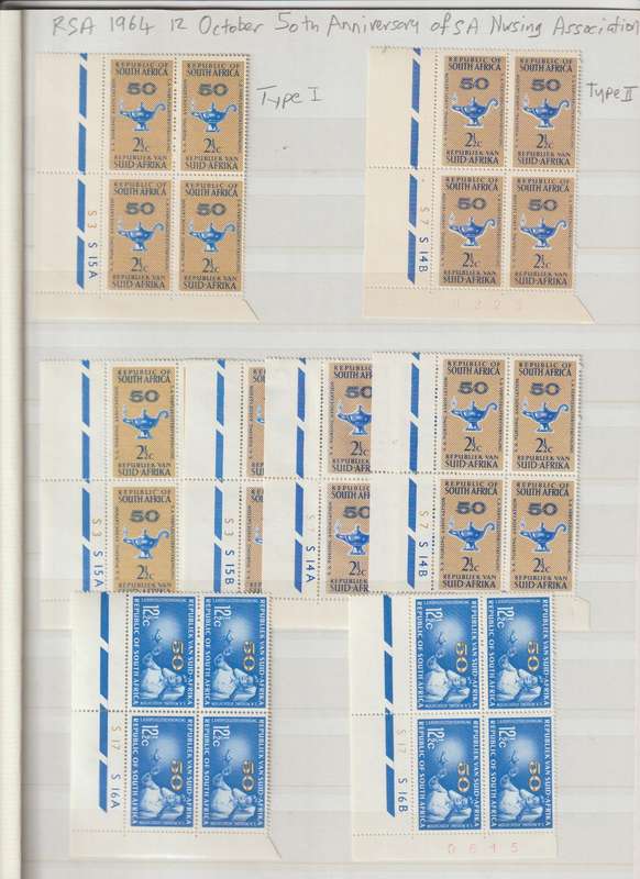 RSA 1963 -1964 Red Cross centenary, Nursing 50 th Anniversary Blocks, Errors. Great Grouping !