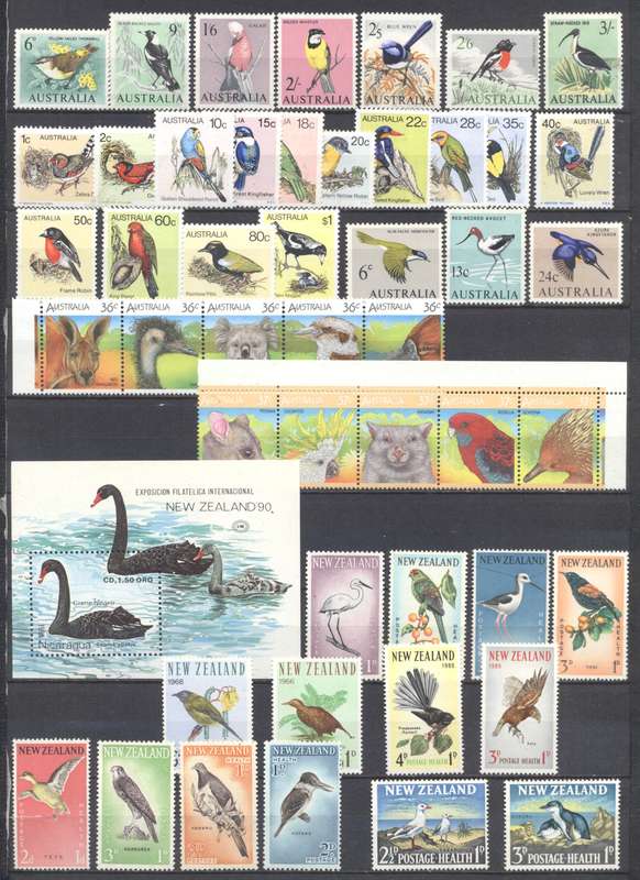 Australia & New Zealand Birds Selection - Superb Unmounted mint