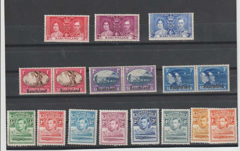 Basutoland Post mark selection, note COGH interprovincial usage (RARE !!!) & stock card selection.