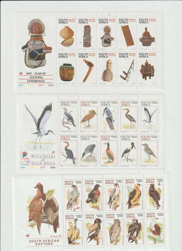 1997 - 1999 South Africa selection of mini sheets , setenant strips. Good Value. See Scans !!!