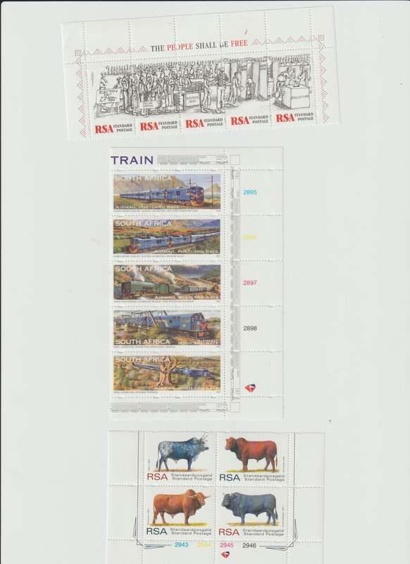 1997 - 1999 South Africa selection of mini sheets , setenant strips. Good Value. See Scans !!!