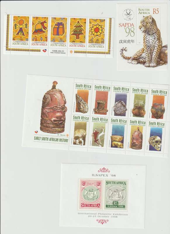 1997 - 1999 South Africa selection of mini sheets , setenant strips. Good Value. See Scans !!!