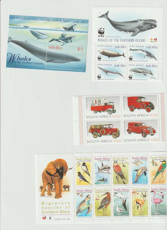 1997 - 1999 South Africa selection of mini sheets , setenant strips. Good Value. See Scans !!!
