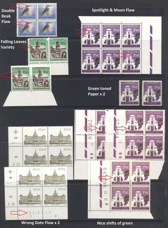 RSA definitives (various) Superb Condition flaws & varieties - see detailed scans