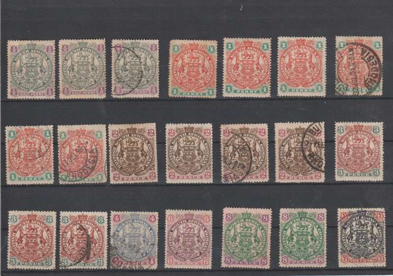 BSAC 1896-1897 Definitive issue selection Dot, No Dot, Additional Values. * M mint, * M used.High CV