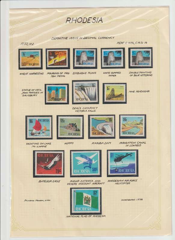 1966-1978 Rhodesia C/Sets & 1 x FDC, Good Value. See Scans!!!