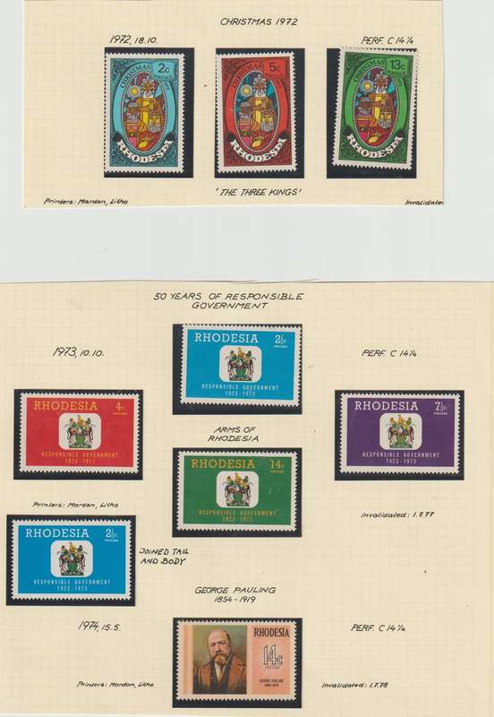 1966-1978 Rhodesia C/Sets & 1 x FDC, Good Value. See Scans!!!