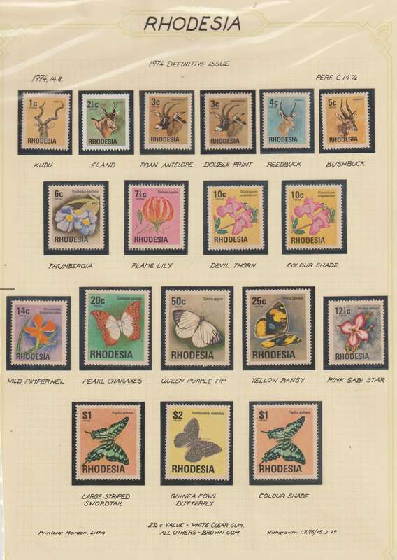 1966-1978 Rhodesia C/Sets & 1 x FDC, Good Value. See Scans!!!