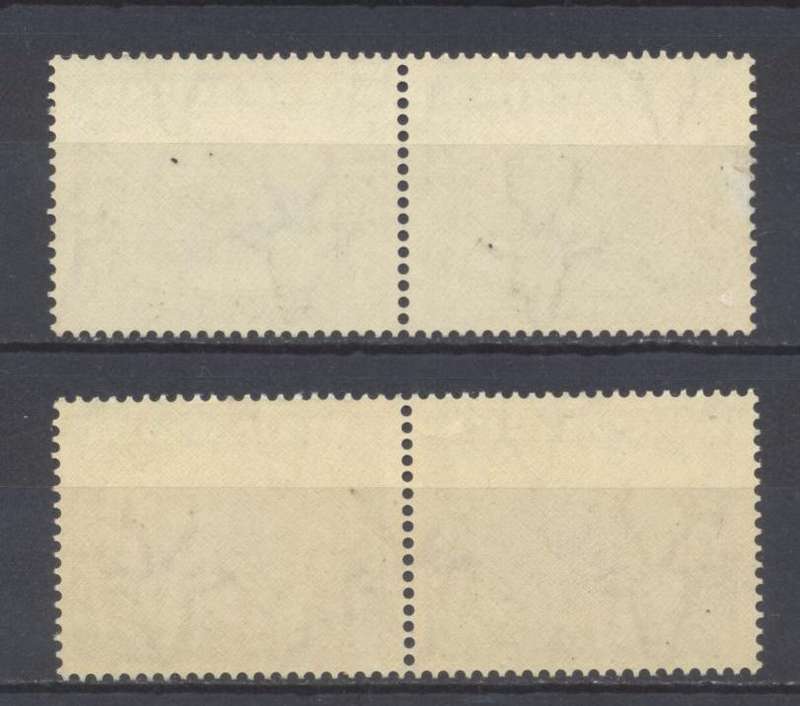 1948 CC 121a 5/- Yellow Green Superb Unmounted Pairs x 2 - CV R 3000