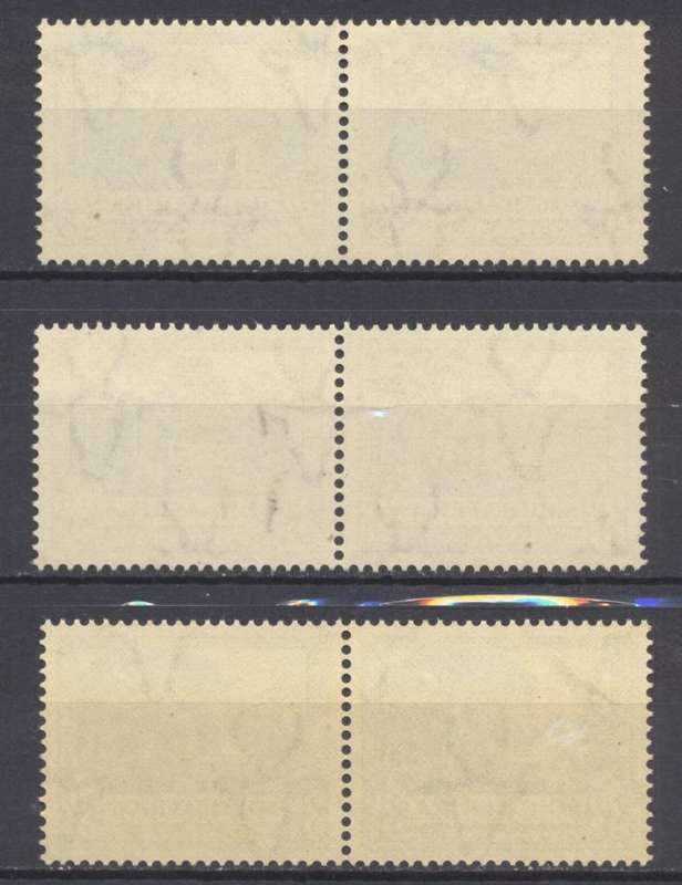 1948 CC 116b 3d Blackish Blue Large Perf Holes Superb Pairs x 3 - CV R 6000 !