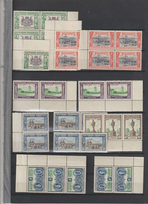 Southern Rhodesia 1940 - 1953 Controls, Part Sheets, Stamps. See Scans.