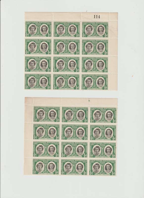 Southern Rhodesia 1940 - 1953 Controls, Part Sheets, Stamps. See Scans.