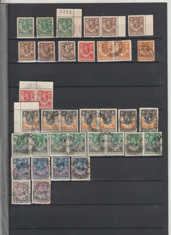 Northern Rhodesia 1925 - 1938 KGV, KGVI Selection Used. Good CV. See Scans.