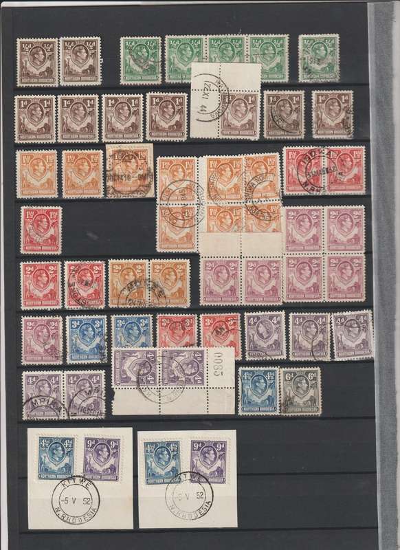Northern Rhodesia 1925 - 1938 KGV, KGVI Selection Used. Good CV. See Scans.